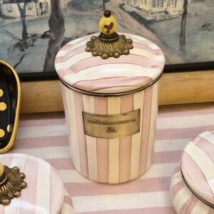 MacKenzie-Childs Pink and Cream Canister